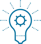 icon of gear inside lightbulb